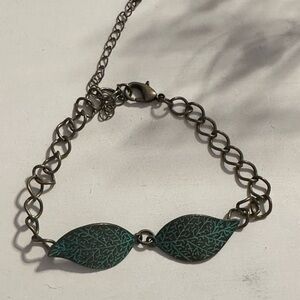 Antiqued leaf bracelet